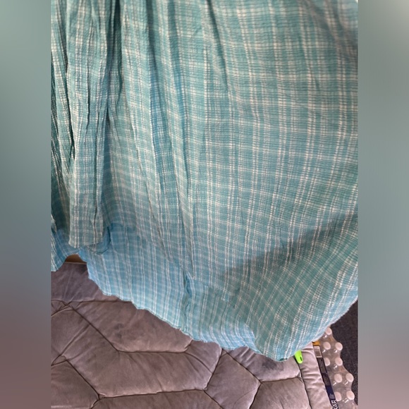 Calvin Klein Womens Blue Plaid Halter Midi Fit Flare Dress 4(no belt) - Picture 3 of 11